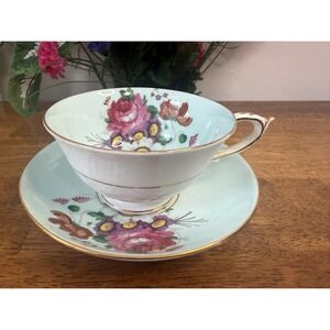 Vintage Paragon Floral Teacup and Saucer Fine Bone China England‎ MCM Tea Party